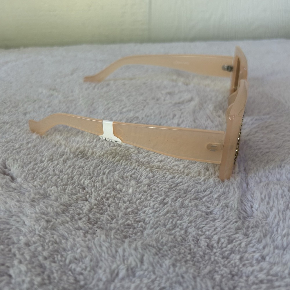 Free People Sofia Crystal Sunglasses Rectangle Thick Frame LightSand NWT Soldout - Picture 3 of 6